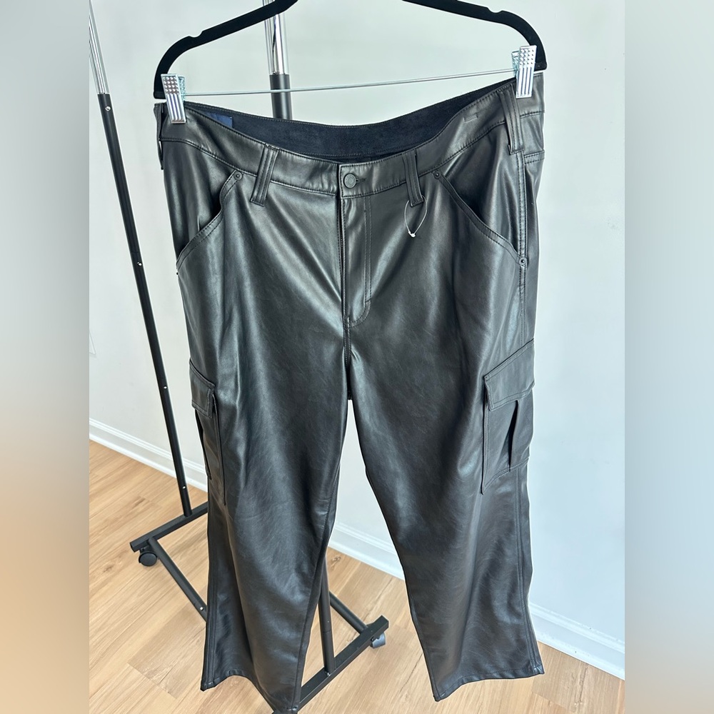 GAP faux leather black Cargo Pants